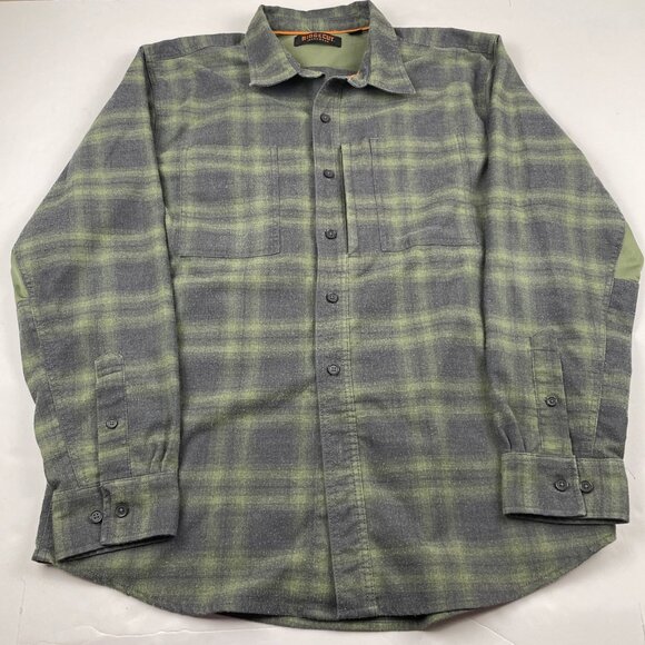 Ridgecut Toughwear Flannel Shirt Men's XL Green Plaid Long Sleeve Button up - Picture 2 of 11